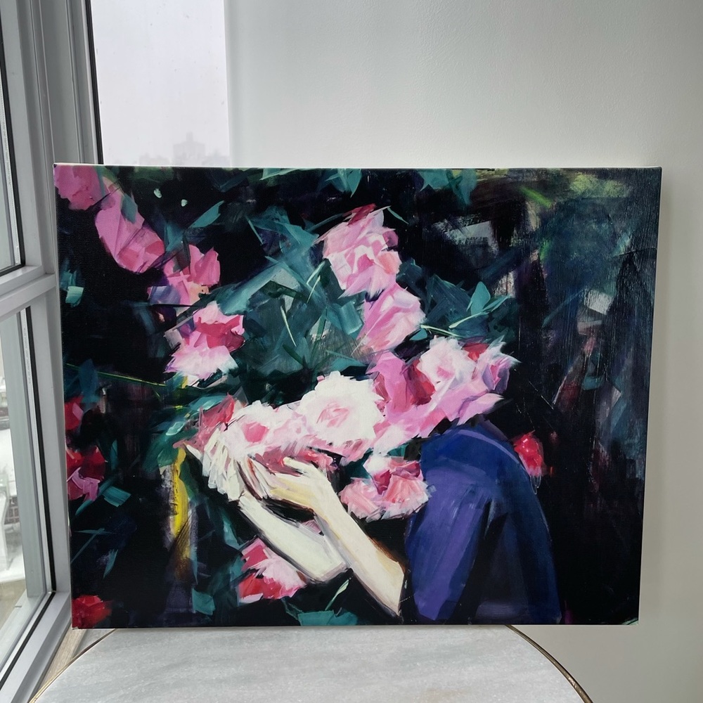 Woman and flowers print artwork 20x16 inch - Picture 2 of 7